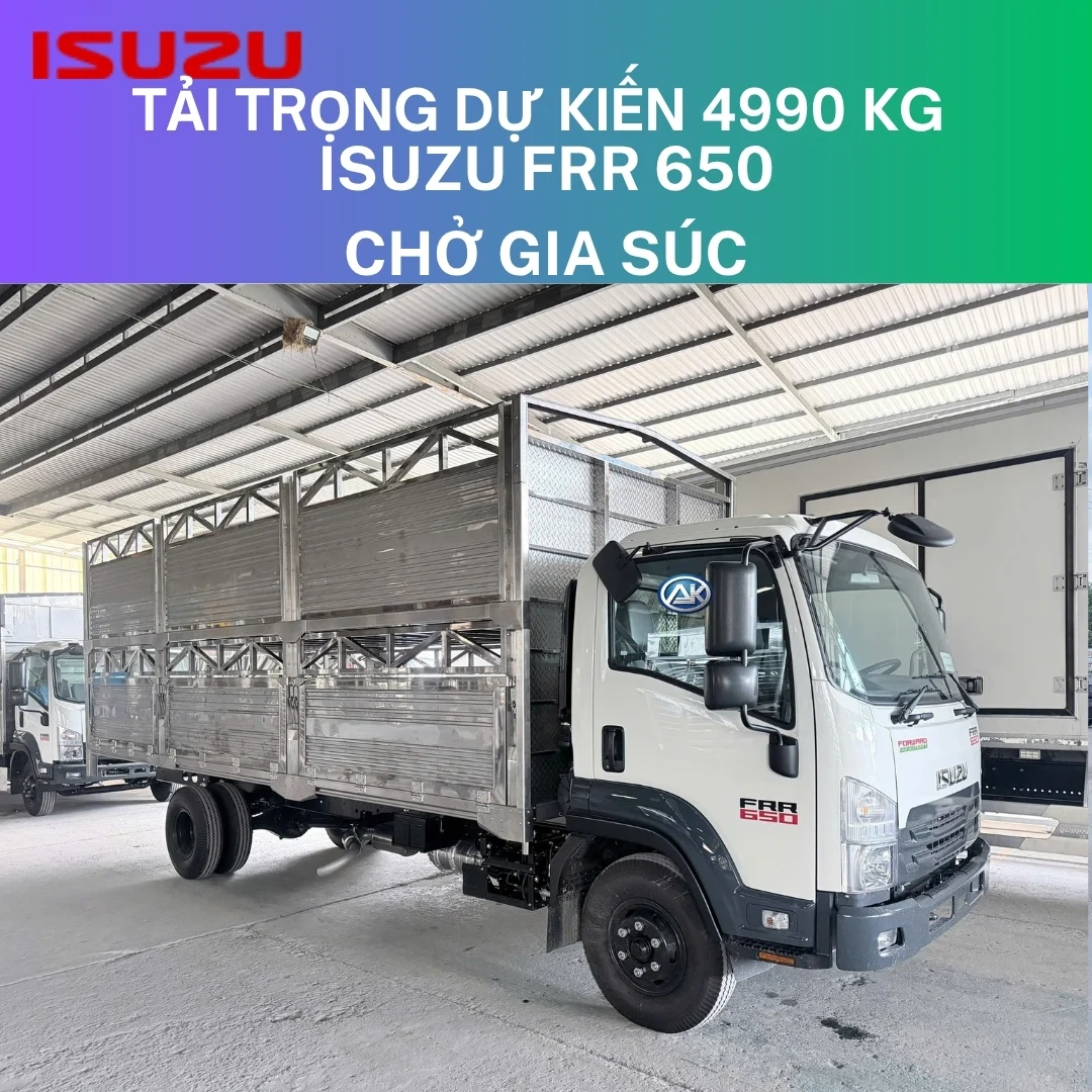 XE TẢI ISUZU FRR 650 5 TẤN THÙNG CHỞ GIA SÚC (HEO) 6M7